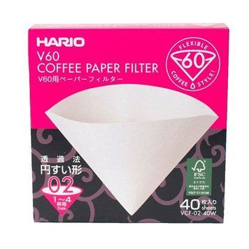 HARIO V60 - Filtre de h&acirc;rtie pentru cafea, mărimea 02, 40 buc. VCF-02-40W foto
