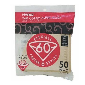 HARIO V60 - Filtre de h&acirc;rtie naturale, mărimea 02, 50 buc. VCF-02-50M-F foto